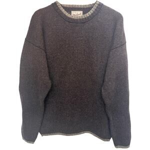Woolrich Crewneck Sweater Mens Medium Brown Wool Blend Outdoor Heavy Knit